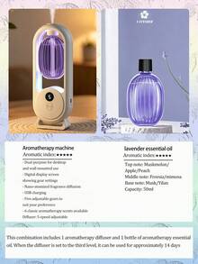 1 buah Diffuser Aromaterapi Minimalis Putih, Dapat Dipasang di Dinding & Diffuser Ultrasonik 2-in-1 di Meja dengan Lampu Malam LED 7 Warna, 5 Mode Operasi, 6 Pilihan Minyak Esensial, Bertenaga USB, Dapat Diisi Ulang, Cocok untuk Ruang Rumah yang Luas, Kantor, Kamar Tidur, Kamar Mandi, Asrama Mahasiswa, Hotel, Ruang Hewan Peliharaan - Putih - View 13