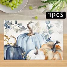 1/4/6pcs Autumn Series Assorted Colors Pumpkin Pattern Printed Placemats, Heat Resistant Table Mats For Home Kitchen/Dining Table Protection, Party Decor - Multicolor - View 14