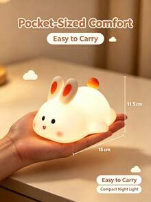 1 Buah Lampu Malam LED Kelinci Putih Isi Ulang, Lampu Suasana Pengisian USB, Lampu Samping Tempat Tidur Cahaya Lembut, Hadiah Dekorasi Kamar Tidur, Dekorasi Kamar Kawaii, Cocok Untuk Ibu dan Bayi, Menyusui di Malam Hari, Lampu Samping Tempat Tidur Pelindung Mata Anak, Hadiah Ulang Tahun, Lampu Meja Kecil Suasana Romantis, Cahaya Hangat, Mainan Bercahaya - MultiWarna - View 8