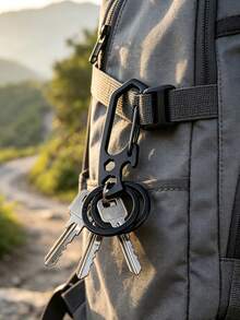雙環金屬登山扣鑰匙圈，便攜包包配件，適用日常戶外露營徒步的鑰匙收納，實用假期與返校禮物 - 彩色 - 查看 6