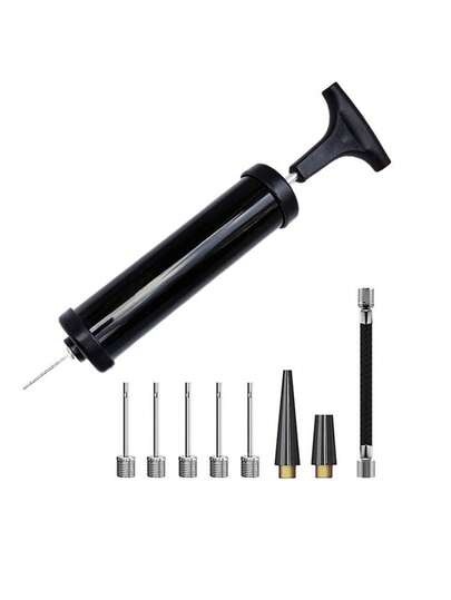 6 Inch Manual Hand Pump Push Inflation Pump 10pcs Basketball Inflation Tool Set, Includes Needle Extension Tube