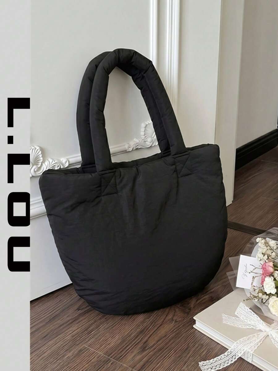 2026 Winter Fashion New Soft Lightweight Versatile Cartoon Pendant Padded Large Capacity Portable Shoulder Crossbody Bag