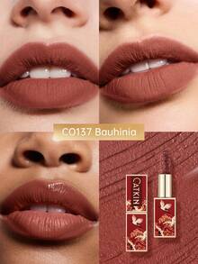 CATKIN Lápiz labial mate grabado Rouge, resistente al agua de larga duración con acabado satinado suave, color CO137 Mimosa - CO137 - Ver 4