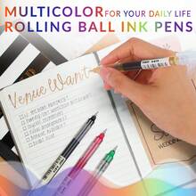 24 Warna Pulpen Netral Cepat Kering, Pulpen Ballpoint Cair Warna-warni Tabung Jarum Penuh 0,5mm, Cocok Untuk Siswa Mencatat dan Menulis, Penggunaan Kantor Kampus (Kemasan Acak) - Set - View 5
