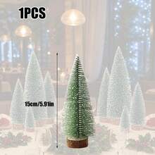 9pcs Mini Christmas Tree Artificial Christmas Decorations, Desktop Decor For Christmas Party, Holiday Home Handmade Decoration, Winter New Year Room Living Room Decor - Green - View 13