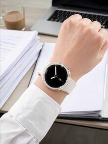 手錶錶帶 + 手錶錶殼套組，相容於 Galaxy Watch9/8 40mm 和 44mm。柔軟舒適休閒運動矽膠錶帶，抗震耐刮亮面水鑽錶殼。易於佩戴，觸控靈敏，適合女性智慧手錶錶帶與錶殼。 - 星光錶帶配鑲鑽錶殼 - 查看 9