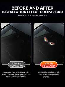 Luces LED para Ventana de Coche con Ojo Malvado Alimentadas por Energía Solar, Nuevo Ojo de Coche LED Dinámico 2026 con Sensor de Vibración y Luz, Luz Ambiental de Ojo de Demonio para Parabrisas, Recargable por USB-C, 5 Modos, Instalación con Ventosa, Batería de 300mAh - Solar+USB - Ver 8