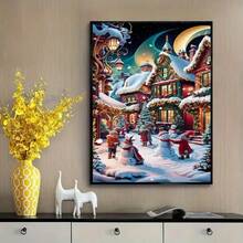 1PC DIY 5D Diamond Painting Kit Christmas Theme Pattern - Round Full Diamond Art Mosaic Craft, Home Wall Decor, Unframed - No Frame - View 3
