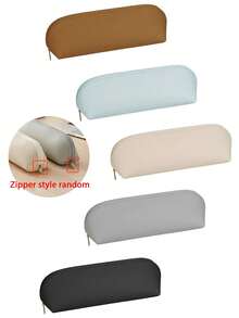 Solid Color Minimalist PU Large Capacity Pencil Case, Multi-Function Storage Bag, Suitable For Makeup Brushes, Cosmetics And Student Stationery - Multicolor - View 11
