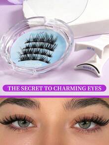Segmented Magnetic False Eyelashes, Fox-Style Upturned Tapered Tips, Shaped Arc, Long-Lasting - View 8
