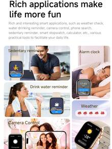 SIMSONLAB Jam Tangan Pintar Unisex Terbaru 2026, Layar Besar Definisi Tinggi 2,01 Inci, Daya Tahan Baterai Lama, Panggilan Nirkabel HD, Balas Pesan Cepat, Desain Sporty, Ringan dan Nyaman Dipakai, Hadiah Hari Wanita - MultiWarna - View 6