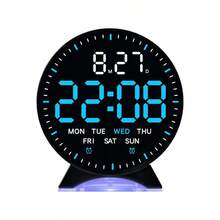 NieNie Digital Alarm Clock Week Date Second Hand Display With Mood Light Dual Alarm Snooze Table Clock 12/24H Auto Dimmable DST LED Clock(Battery Not Included) - one-size - View 14