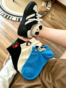 4 Pairs Summer Thin Cute Cartoon 3D Ear INS Textured Short Socks For Men And Women Students - Multicolor - View 1