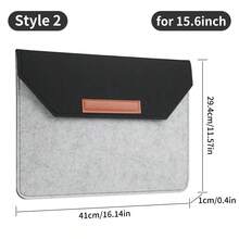13-15.6 Inch Tablet Laptop Sleeve Bag, Suitable For Neo 13" A3404 Air Pro 13" 15", Felt Protective Case, Portable Travel Office Electronic Accessory - View 10