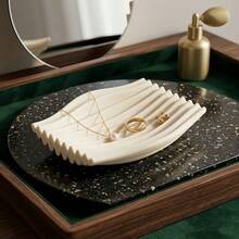 1pc Modern Wavy Soap Dish Creative Geometric Soap Tray Minimalist Bathroom Sink Soft Decor Kitchen Sponge Scrubber Organizer Home Decor Practical Creative Gift For Besties Couples Newly Housewarming - A - View 8