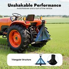 HYYKJ-US 3 Point Trailer Hitch For Tractors – Heavy-Duty Iron Construction, 2" Receiver Compatible, Triangular Design With 3 Pins For Stability, Durable Easy To Install For Farm - Default - View 5