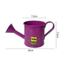 1pc Small Home Gardening Watering Can, Colorful Metal Watering Pot With Stickers - Candy Color Shower Head 2 - View 9