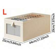 1/2pcs Foldable Fabric Storage Box, Linen Material With Transparent Window And Reinforced Handle, Sturdy Denim Clothing Storage Organizer, Stackable Toy Storage Bin For Living Room, Wardrobe And Closet - White - View 14