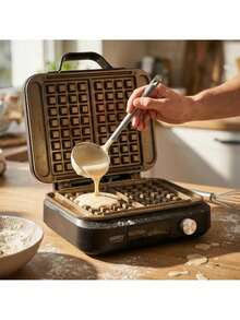 CAMRY Waffle Maker With LED Display, Belgian Waffle Iron, Electric Waffle Machine - Digital Display, Non-Stick Plates - EU E Type Plug(220-240V) - View 4
