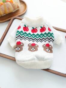 1PC Pet Clothes 2026 Autumn/Winter New Small Dog Puppy Cat Cute Simple Versatile Breathable Skin-Friendly Warm Apple Bear Sweater - Multicolor - View 11