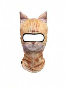 1pc New Cat Ear Print Balaclava Head Cover, Breathable Animal Full Face Mask, UV Protection Neck Scarf, Suitable For Outdoor Cycling, Sports And Cosplay, Motorcycle, Electric Scooter, Bicycle, 3D Animal Pattern, Funny Mask, Unisex, Isolates Particles And Dust, Smooth Breathing, Large Air Holes, Mesh Fabric, Breathable And Not Stuffy - Multicolor - View 7