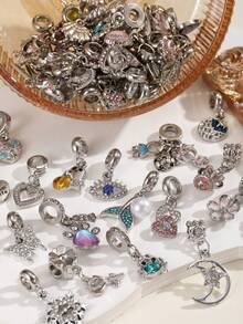 Random Charm Rhinestone Letter Wine Glass Tea Animal, Fabric, Flower Star Moon Life Tree Daily DIY String Decoration Necklace Pendant Pendant - Multicolor - View 2