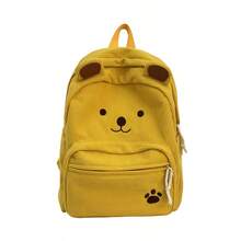 PC Cartoon Bear Pattern Corduroy Backpack, Sweet Casual Style, Top Handle Side Pockets, Lightweight And Durable, Suitable For School, Daily Shopping And Short Trips - Multicolor - View 15