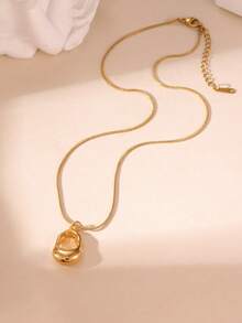 GEREIT 1PC/4PCS Casual Fashion 18K Gold Stainless Steel Polished Water Drop Heart Hollow Twisted Long Layered Necklace, Suitable For Daily Commute Wear And Gift Giving - Gold - View 11
