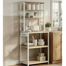VASAGLE Baker's Racks - White and Oak - View 1