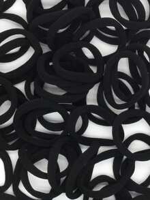 20/50/100/200pcs Women's Black High Elasticity Rubber Band Hair Ties For High Ponytail - Black - View 6