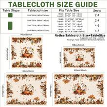 1pc Autumn Forest Animal Tablecloth, Squirrel Hedgehog Maple Leaf Pumpkin Thanksgiving Harvest Print Pattern, Single-Sided Print, Suitable For Tabletop, Washable And Reusable, Suitable For Indoor, Outdoor, Yard, Wedding, Banquet, Party, Outdoor Dining, Craft Exhibition, Banquet Event Decoration - Multicolor - View 3