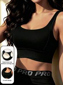Yoga Tank Tops Breathable Sports Bra With Shockproof And Gathered Function Giving You A Beautiful Back Shape Workout Tank Gym Top - Black - View 4