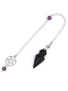 1pc Spiritual Cone Crystal Pendulos For Dowsing Divination Witchcraft Natural Stone Amethysts Rose Quartz Black Obsidian Pendant Pendulos H496 - Pendulum - View 12