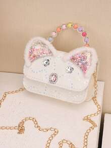 1PC Colorful Pearl Handbag, Casual Minimalist Elegant, Non-Adjustable Shoulder Strap, Suitable For Daily Outings, Shopping, Can Easily Accommodate Daily Essentials, Versatile Item, Applicable To Various Styles And Occasions, Exclusive For Little Girls. - Multicolor - View 8