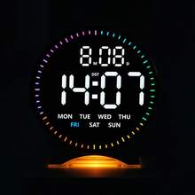 NieNie Digital Alarm Clock Week Date Second Hand Display With Mood Light Dual Alarm Snooze Table Clock 12/24H Auto Dimmable DST LED Clock(Battery Not Included) - one-size - View 7