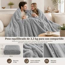 Polyester Duvet Cover 220x240cm With Zipper Closure, Multifunctional Plush Blanket For Bed And Sofa, Modern Solid Color Bedding - Grey - View 6