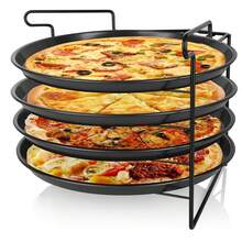 4pcs 11-Inch Pizza Plates With Holes, Oven- Pizza Rack And Round Pizza Tray, Pizza Baking Tools For Baking, Cooking, And Grilling - View 1