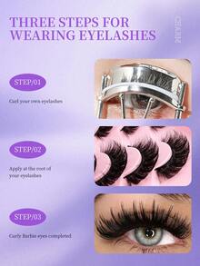7 Pairs Full Volume Curly False Eyelashes, Thick & Fluffy 3D Lightweight Non-Irritating - View 4