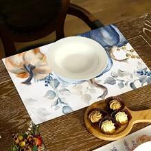1/4/6pcs Autumn Series Assorted Colors Pumpkin Pattern Printed Placemats, Heat Resistant Table Mats For Home Kitchen/Dining Table Protection, Party Decor - Multicolor - View 12