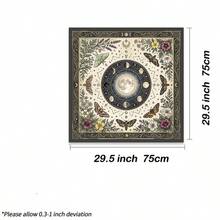 1pc Moon Phase Moth Tarot Cloth, Vintage Constellation Floral Altar Tablecloth, Witchy Botanical Divination Mat, Mystical Astrological Spiritual Home Decor Tapestry - Black - View 9