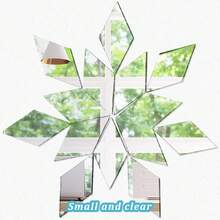 Various Shapes Mirror Mosaic Tiles - Mini Rhombus Glass Mirror, Suitable For DIY Art Wall, Door, Home Decor - 0.1cm Thickness, Mini Size, Perfect For Craft Projects - A - View 3