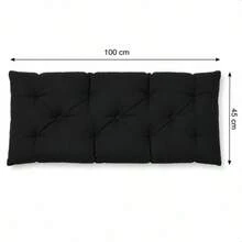 100x45 Cm Soft Fiber-Filled Bench Cushion, Single Seat Cushion (Bottom Part Only), Made In Turkey. - Black - View 8