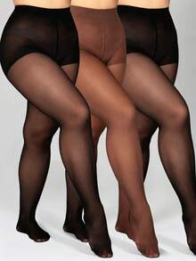 4 Pairs Women's Sexy 20D Sheer Black & Brown Fashion Minimalist Pantyhose - Multicolor - View 5