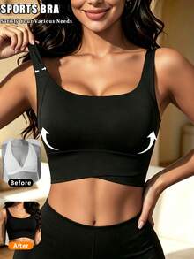 Yoga Tank Tops Breathable Sports Bra With Shockproof And Gathered Function Giving You A Beautiful Back Shape Workout Tank Gym Top - Black - View 6