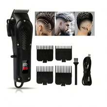 AXH Recortadora de cabello y barba recargable por USB, diseño inalámbrico, regalo ideal para hombres - Negro - Ver 5