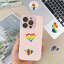 56pcs Rainbow Style Creative Pattern LGBTQ Theme Stickers Suitable For Decorating Laptop Decals, Notebook Cover Stickers, Stickers, Tablet Stickers, Phone, Electronic Product Stickers Decals And Other Smooth Surfaces For Decoration, Gift Wrapping, Or As A Unique Gift For Friends. - 56 Pcs - View 7