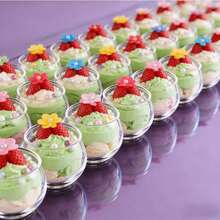 80/40/30/20/10/1pc Transparent Round Dessert Cups, Thickened Pudding Cups For Home Use, Jelly Mousse Cups, Suitable For Dessert Portioning, Party, Banquet, Afternoon Tea, Snack, Yogurt, Ice Cream Containers, Gathering, Market Stall, Baking Small Containers - Clear - View 3