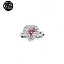 1Pc Pink Series G23 Titanium CZ Inlaid Dermal Anchor Hypoallergenic Body Piercing Jewelry For Daily Wear - Pink - View 8