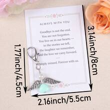 8pcs Unique Angel Keychain Set, "Forever With Us" Memorial Theme Pocket Hug Card, Pocket Hug Gift Bag. Suitable For Birthday Gift, Memorial Gift, Friendship Gift, Christmas Gift, Thanksgiving Gift, Etc. - Multicolor - View 4