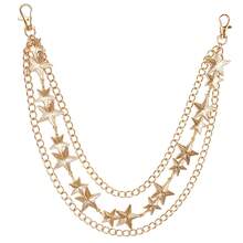 1pc Personalized Starry Double-Layer Metal Pants Chain, Hot Girl Sweet & Cool Style Metal Pants Chain Accessory - Gold - View 7